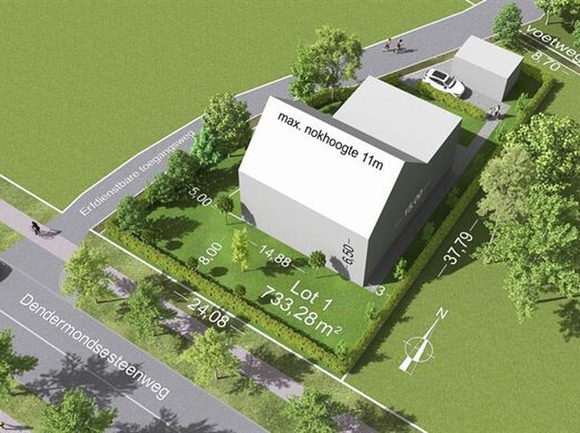 PERCEEL BOUWGROND VOOR OPEN BEBOUWING MET OPPERVLAKTE VAN 7A 33CA.&lt;br /&gt;
 Gelegen langsheen de Dendermondsesteenweg te Liezele vlakbij Hof ter Bollen.