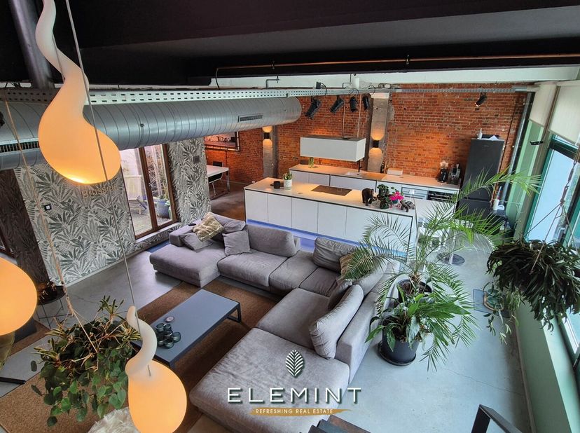 In een karaktervol pand in Sint-Niklaas bevindt zich deze industriële loft van 167 m². De woning combineert ruimte, licht en groen en biedt een perfec