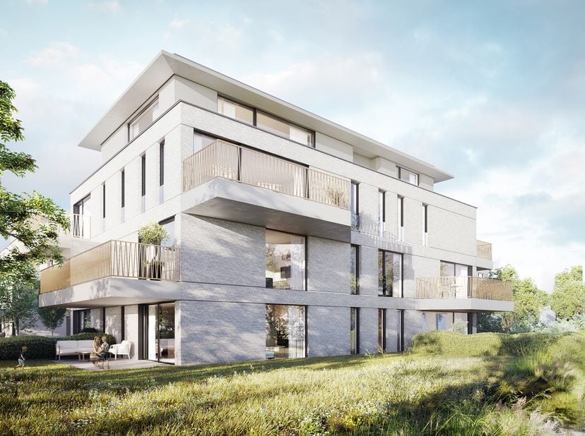 Dit lichtrijk nieuwbouwappartement situeert zich op de tweede verdieping van residentie Kasteelpark. Het omvat een inkomhal, een lichtrijke living met