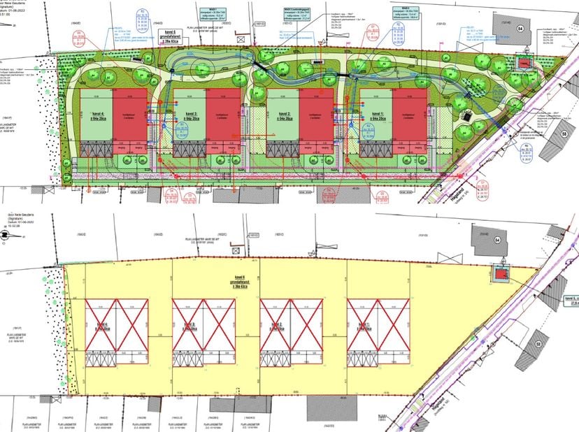 Près du centre de Meerhout, dans la rue calme de Hageland, nous proposons un terrain à projet avec un permis d&#039;attribution pour 8 maisons.&lt;br /&gt;
- sur