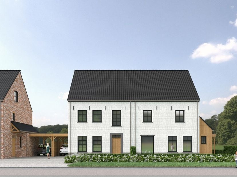 Te bouwen ENERGIENEUTRALE hob woning in pastoriestijl met 3 slaapkamers (mogelijkheid tot 4) op een perceel van m² in de dorpskern van Wechelderzande.