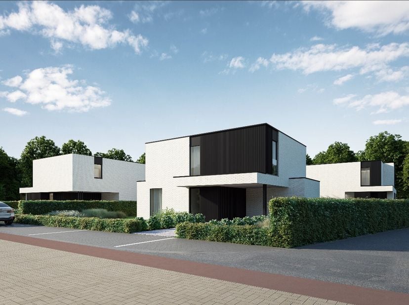 Cette villa neuve est située le long de la Oude Weg à Zulte.La maison bénéficie dun très grand espace, dun beau jardin et dune finition haut de gamme