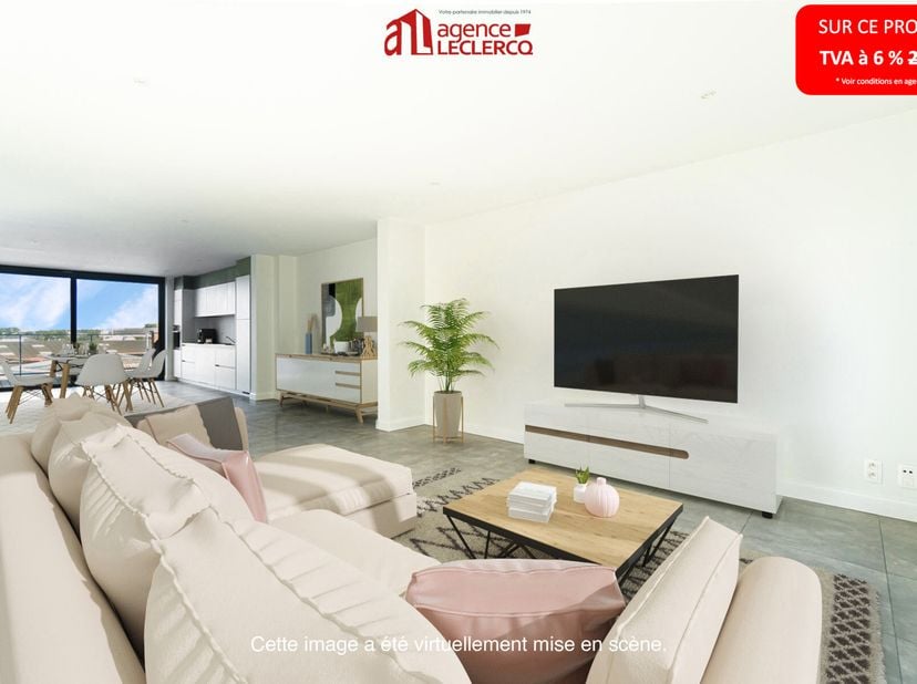 L&#039;agence Leclercq vous propose ce magnifique appartement neuf de 2 chambres avec terrasse, au 3ème étage, dans la résidence Léon Thiebaut à TOURNAI.&lt;b