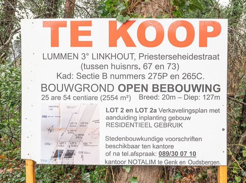 BOUWGROND  &lt;br /&gt;
  &lt;br /&gt;
GEMEENTE LUMMEN - derde afdeling/LINKHOUT (71035):  &lt;br /&gt;
Een perceel bouwgrond, gekadastreerd sectie B nummer 265C P0000,