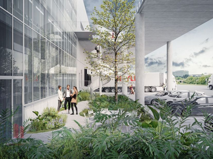 Bâtiment industriel logistique comprenant 34 363 m² d&#039;espace de stockage combiné à un bureau de 836 m² et la possibilité de louer une mezzanine sur me