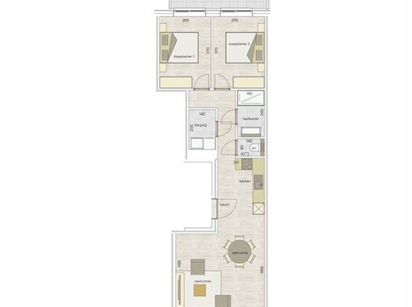 Ruime nieuwbouw appartement.&lt;br /&gt;
Indeling: woonkamer met open keuken, 2 slaapkamers, badkamer, berging, 2 terrassen voor en achterkant.&lt;br /&gt;
In de