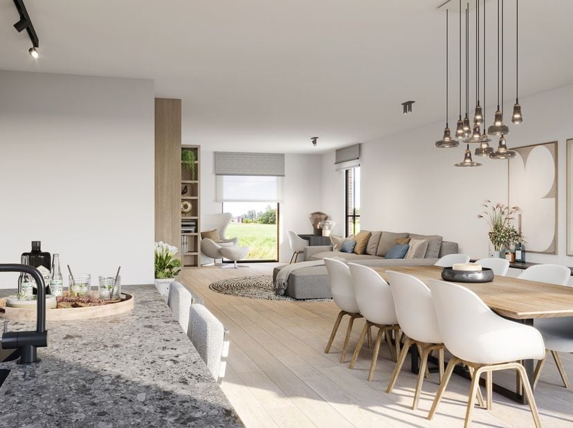 Woning 1 in woonproject Allure straalt luxe en sfeer uit. Het is een oase van rust, onverslaanbaar gelegen in hartje Bilzen. Deze woonst met carport h