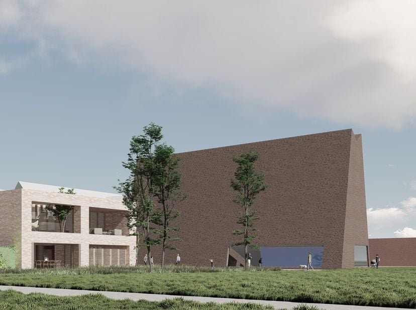 De burgerwoning is gelegen aan de Groeningestraat, nabij het Plein in Kortrijk. &lt;br /&gt;
Het achterliggende gebouw -bestaande uit twee bouwlagen die wer