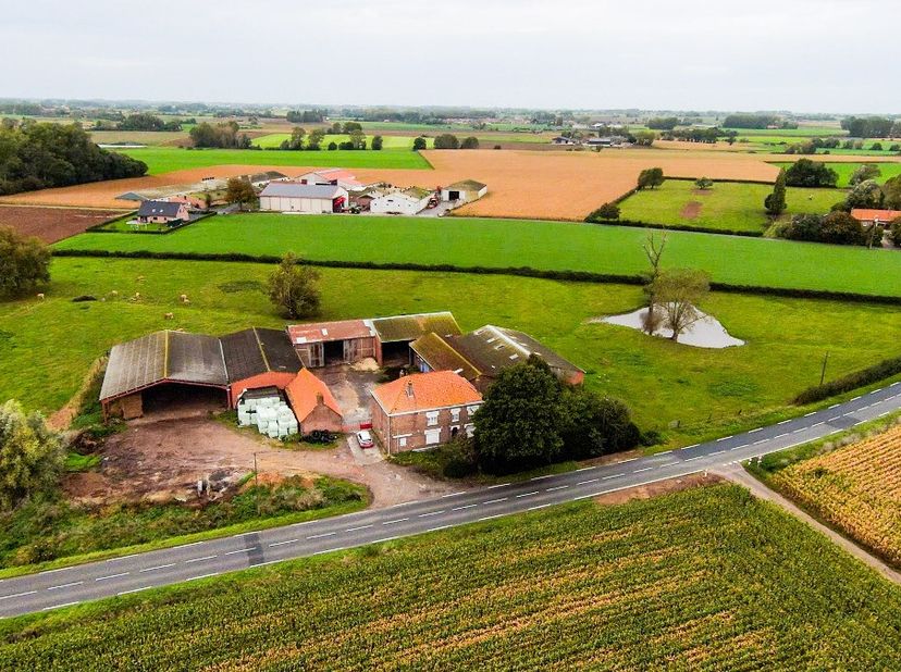 ERA Domus presenteert deze prachtige hoeve met loodsen in Houtkerke.Dicht bij Bailleul en de Belgische grens, ligt deze vastgoedparel met een oppervla