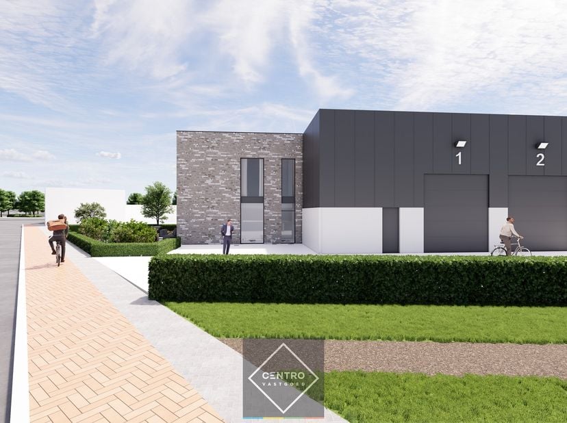 Benaderende OPPERVLAKTEN:&lt;br /&gt;
Constructie - bewoonbare oppervlakten&lt;br /&gt;
Woning: 120 m²&lt;br /&gt;
Magazijn: 179 m², uitbreidbaar met mezzanine.&lt;br /&gt;
&lt;
