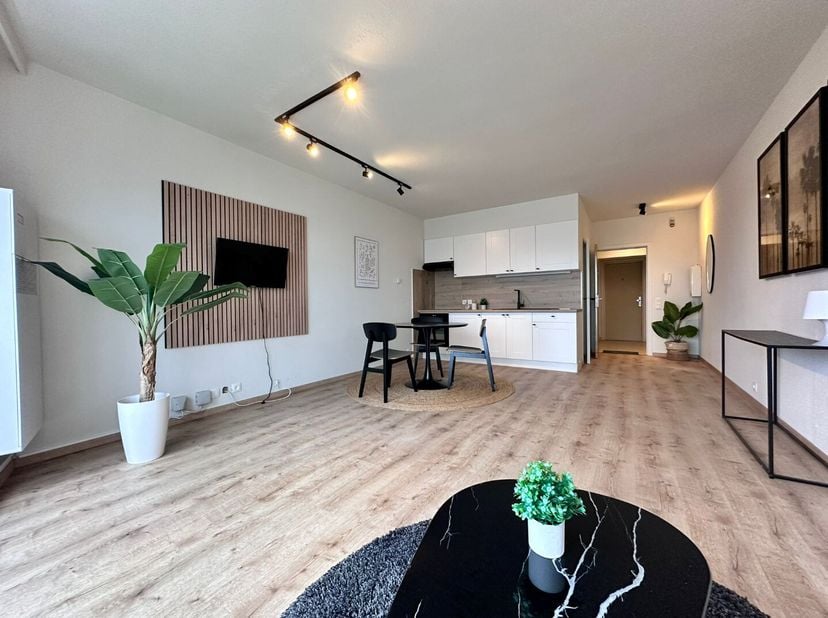Deze gezellige studio bevindt zich op een prachtige ligging aan de vernieuwde Leieboorden met magnifiek zicht op de Leie en nabij het historische cent