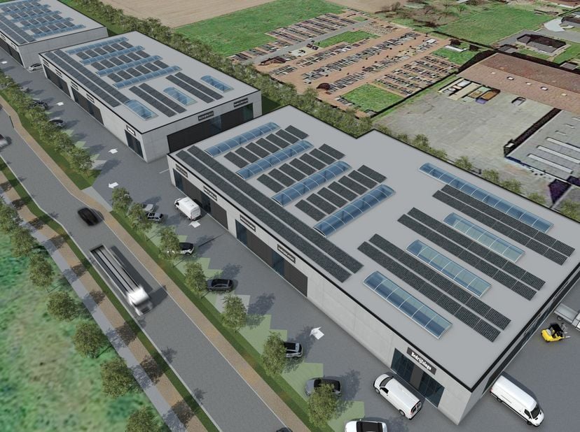 Op een centrale ligging in de driehoek Tielt- Deinze-Waregem, meer bepaald te Dentergem bevindt zich deze nieuwbouw KMO-unit deel uitmakend van het KM