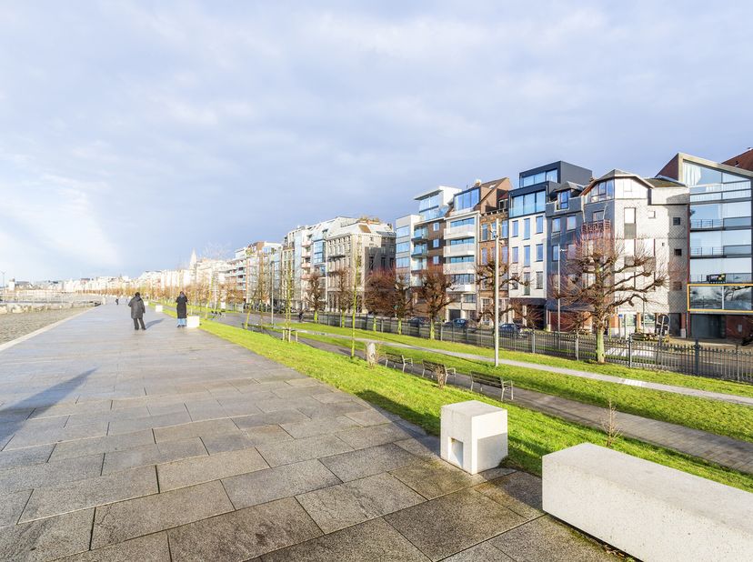 Avec une vue directe sur les quais rénovés de la Schelde, cet appartement de haute qualité se trouve dans une résidence de petite taille.Avec le parc
