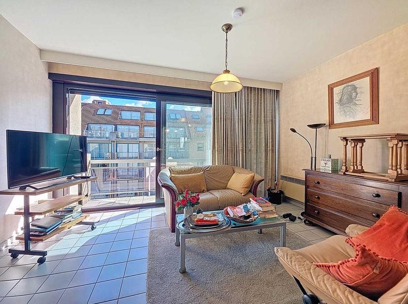 Appartement meublé près de la Fabreplein avec vue sur la Tortue, situé au centre de Nieuport-Bain, à quelques pas des magasins, de la plage et du Parc