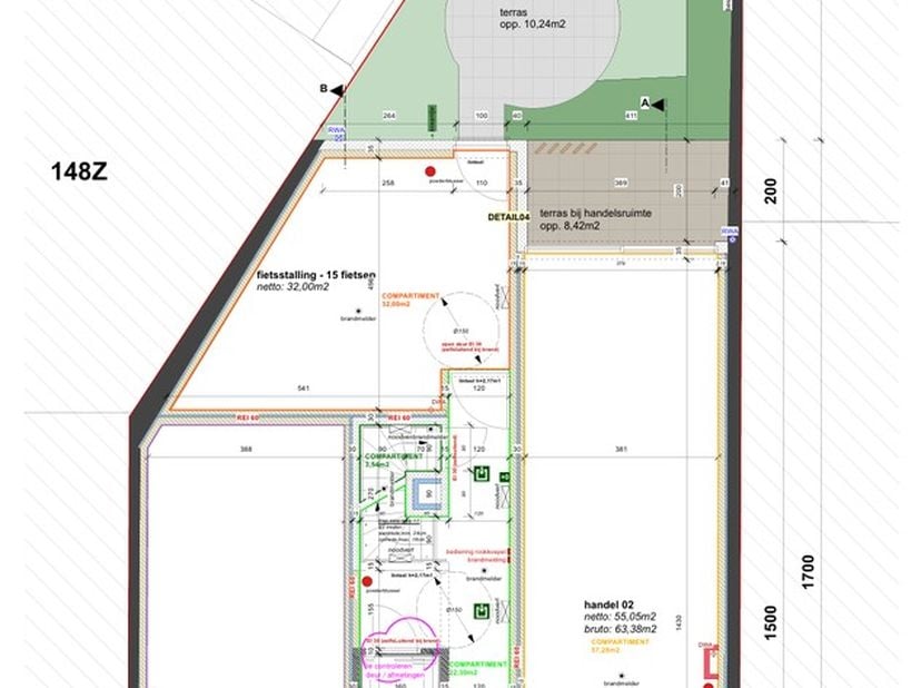 Energiezuinige handelsruimte van 54m². &lt;br /&gt;
Het handelspand is in opbouw, oplevering wordt verwacht in juni 2025. &lt;br /&gt;
&lt;br /&gt;
Fietsenstalling voor