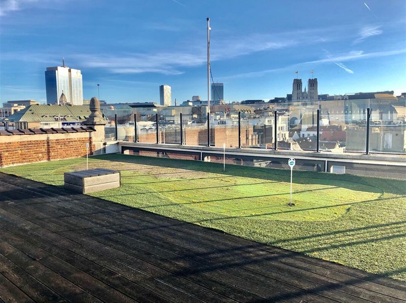 Penthouse exclusif et meublé, décoré avec goût, avec un golf putting green sur la terrasse imposante de 130 m², idéalement situé sur une location trip