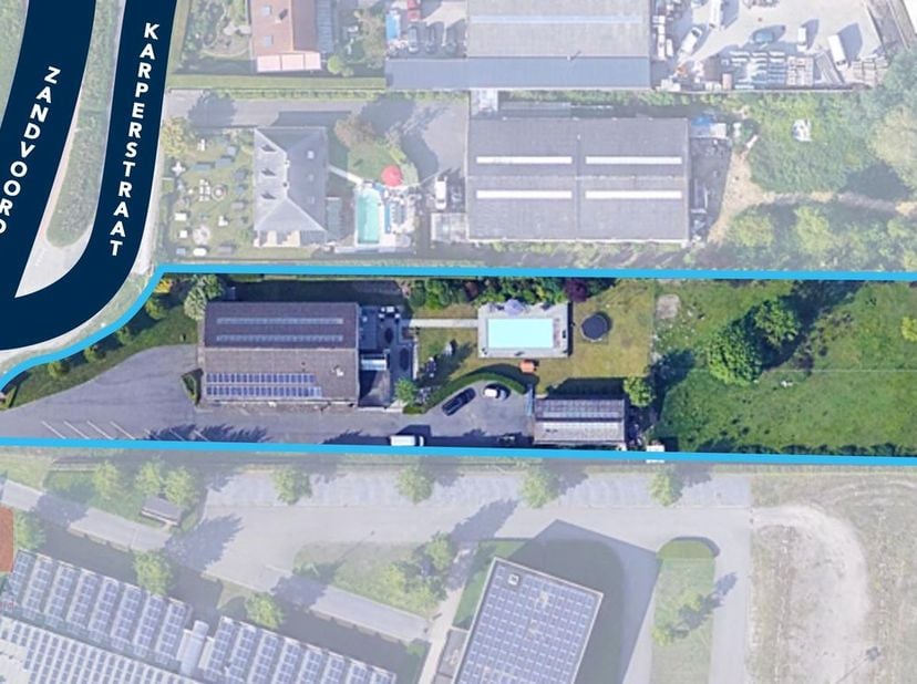 Perceel industriegrond met een oppervlakte van +/- 4.758 m² te koop in Oostende. Het terrein is momenteel bebouwd met twee magazijnruimtes (+/- 420 m²