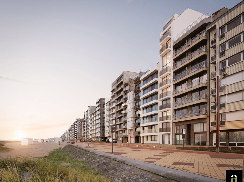 De Zeeschorre, c&#039;est vivre en bord de mer dans une nature préservée. Bientôt, 8 appartements en duplex y seront construits. Depuis le salon, ils offre