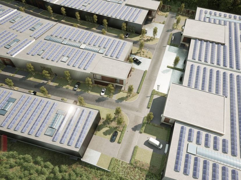 Unité de PME nouvellement construite d&#039;une superficie de 2.267 m² à vendre. Idéalement situé sur un site commercial entre les autoroutes E19 et E313.