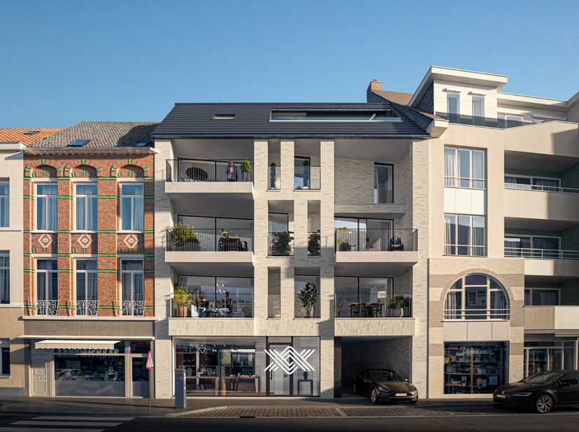Dit tweeslaapkamer appartement van 77 m² op de eerste verdieping beschikt over een eet- en leefruimte met toegang tot het zuidwestelijk georiënteerd t