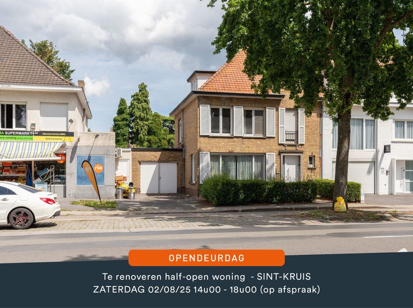 OPENDEURMOMENT OP ZATERDAG 2 AUGUSTUS tussen 14u00 en 18u00 ( op afspraak)&lt;br /&gt;
&lt;br /&gt;
Te renoveren SOLIDE HALF-OPEN WONING op zeer CENTRALE LIGGING