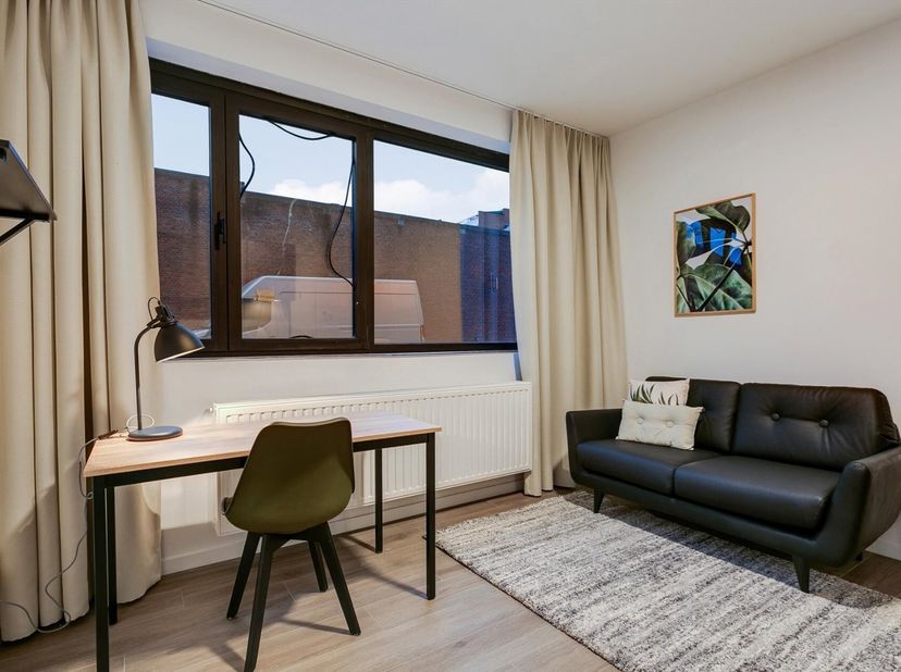 Dit bemeubelde appartement met 1 slaapkamer is gelegen in de bruisende stad Leuven, in de residentie THEMIS. Met een bewoonbare oppervlakte van 26.00