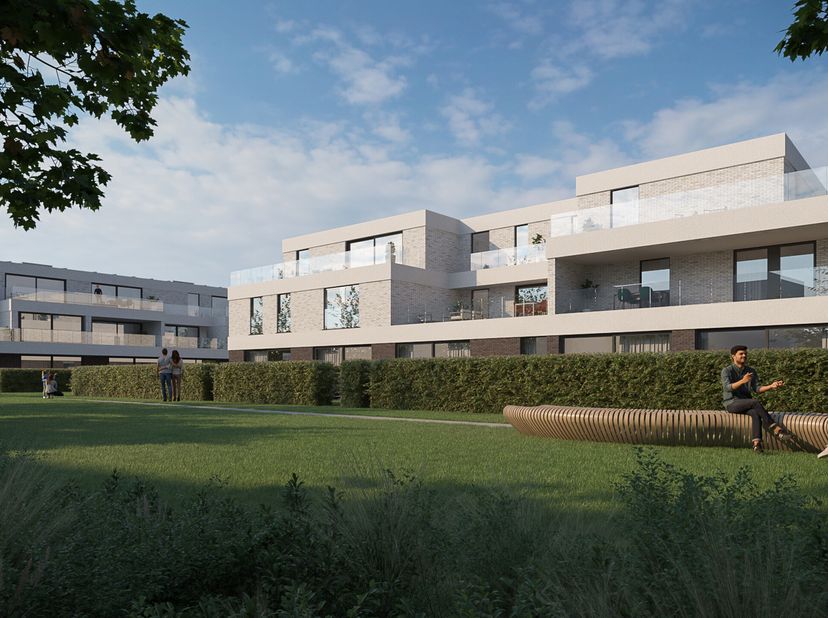 Nieuwbouwproject &#039;T Zand, gelegen in het centrum van Zandhoven, biedt ruime en stijlvol afgewerkte appartementen met zuid georiënteerde terrassen en p