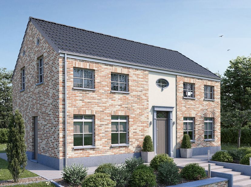 Projet de villa 4 façades aux normes Q-ZEN et 100% traditionnelle ( triple vitrage,14 cm disolation dans les murs, entre 22 et 44 cm disolation en toi