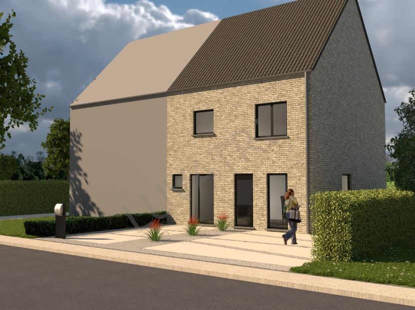 Nieuwbouwwoning ruwbouw winddicht inclusief alle kosten dwz ruwbouw, dak, ramen PVC, met S-peil lager dan 30, architect, veiligheidscoordinator, energ