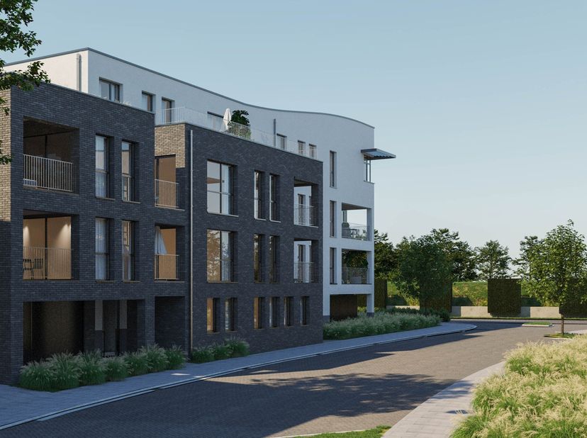 Ondergrondse autostaanplaatsen in Residentie Riverside II - Lier. Deze zijn toegankelijk via 2 autoliften (1 inrit / 1 uitrit). Mogelijkheid tot plaat