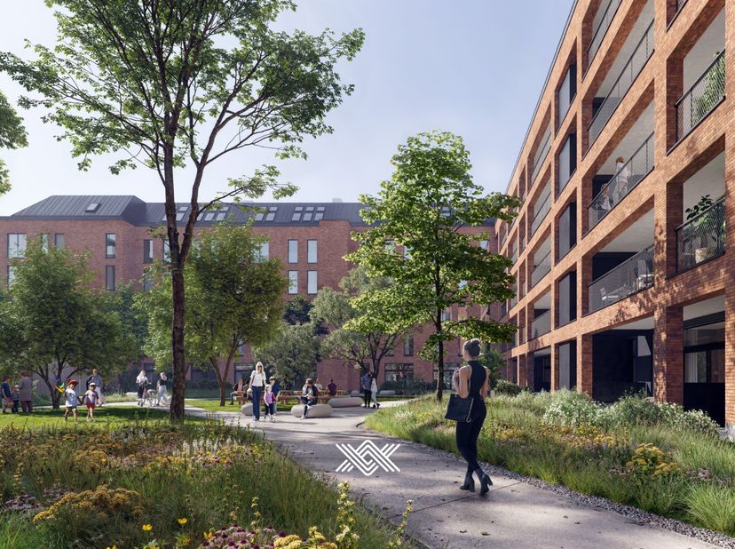 Dit appartement van 143 m² beschikt over een lichtrijke leefruimte met extra hoge plafonds en een zuid gericht terras van 28 m² met uitzicht op de par