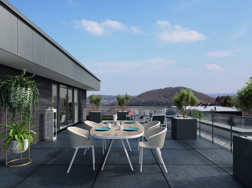 Votre agence de Mont-sur-Marchienne vous présente un Penthouse neuf (139m²) dans un immeuble cosy de qualité offrant une architecture élégante, des fi