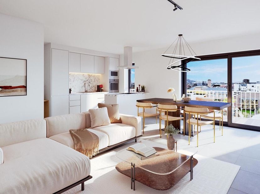 NAMUR  idéalement situé, à proximité de toutes les facilités, à 500 m de la gare, bel APPARTEMENT NEUF (AIS) (1CH/1SDB) de 78,86 m² avec TERRASSE. Sit