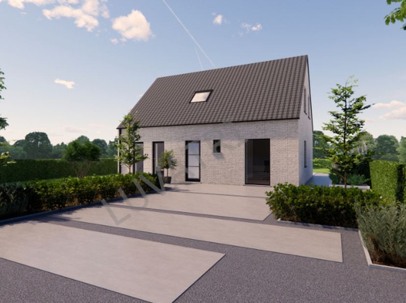 Nieuwbouwwoning ruwbouw winddicht inclusief alle kosten dwz ruwbouw, dak, ramen PVC, met S-peil lager dan 30, architect, veiligheidscoordinator, energ
