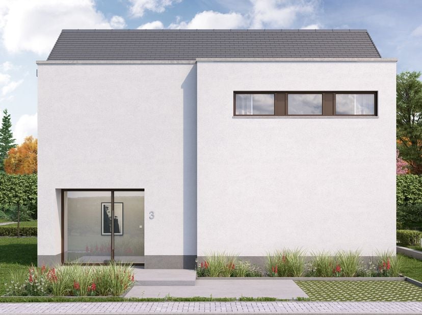 Nieuwbouw BEN Villa, sleutel-op-de-deur uitgevoerd in traditionele bouwstijl op een klasseperceel van 1368m². Zeer laag energiepeil E-peil categorie A
