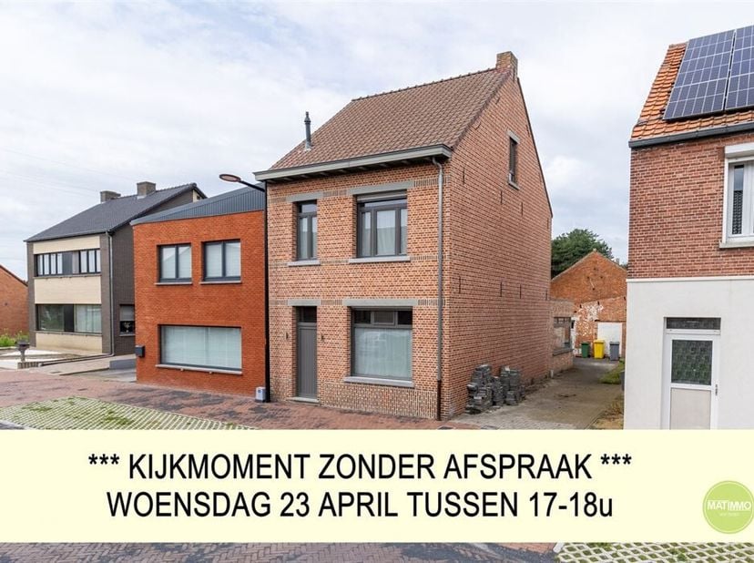*** KIJKMOMENT ZONDER AFSPRAAK *** WOENSDAG 23 APRIL TUSSEN 17-18u ***&lt;br /&gt;
Instapklare en rustig gelegen halfopen bebouwing met ruime tuin in Hulsen