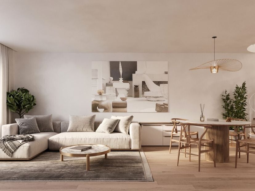 Appartement 1 chambre avec vue latérale sur mer depuis la belle terrasse au premier étage du projet &quot;Residentie Sables d&#039;Or, avec seulement 4 appartem