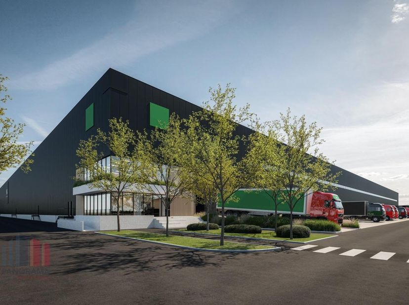 Nieuwbouw high-end logistieke loods met een oppervlakte van 11.000 m² te huur in de Haven van Gent, aan het Kluizendok, nabij de R4 en het Ovaal van W