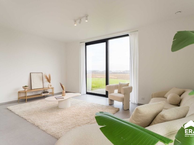 Propriété moderne jumelée avec grand jardin et vues Vivre sur un terrain spacieux avec vue sur les prairies ? Cette luxueuse villa allie confort moder
