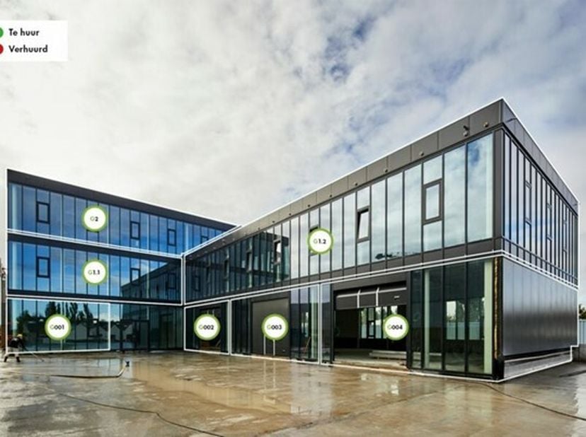 Deze kantoorruimte (375 m²) is gelegen in Haren, nabij Brussel in een ondernemingsgebied (Het KMO-park NorthCity), in een stedelijke omgeving (OGSO) e