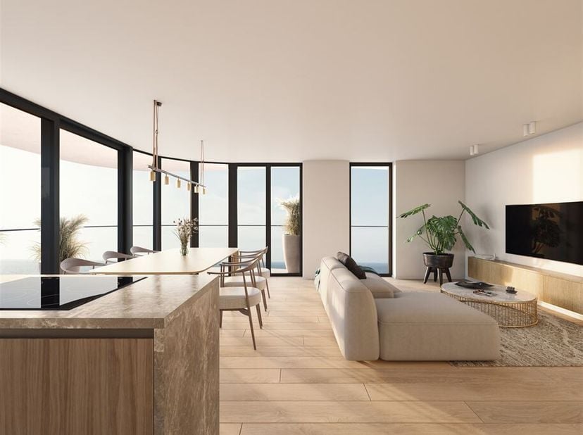 Prachtig hoekappartement met zijdelings zeezicht en open zicht op beschermd duinengebied.   Het appartement is gelegen op de 2e verdieping in de nog t