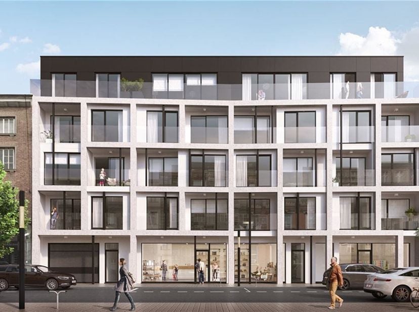 Sublieme penthouse te koop in volle centrum van Kortrijk! De Residentie Ryssel, met wit beklede gevel en grote raampartijen in antraciet aluminium, st