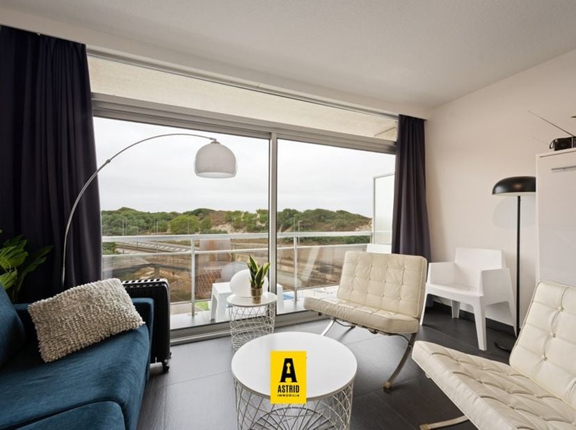 Schitterend vernieuwd en erg zonnige studio met zeezicht op perfecte ligging!!  Gelegen op de vijfde verdieping van de residentie Astrid (met lift) me