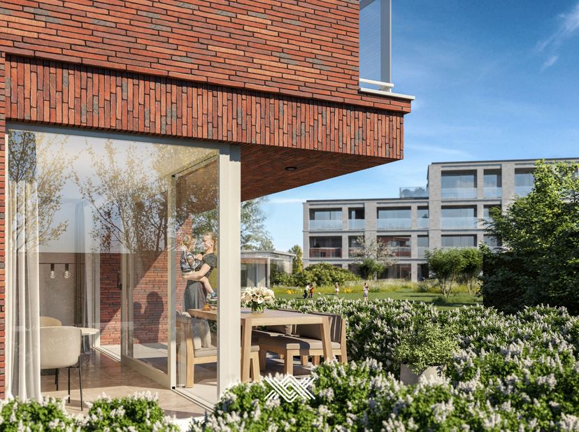 Dit gelijkvloers appartement van 89m² beschikt over een inkomhal met gastentoilet, één slaapkamer, een leefruimte met open keuken, een praktische berg