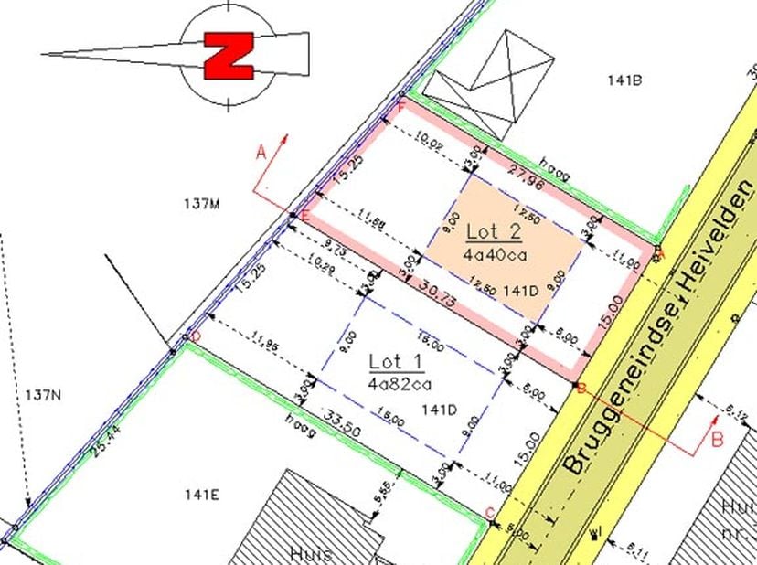 Lot 2: (nr 4): Uitzonderlijk goed gelegen bouwgrond open bebouwing in doodlopend straatje nabij centrum op wandelafstand van winkels (Okay warenhuis,
