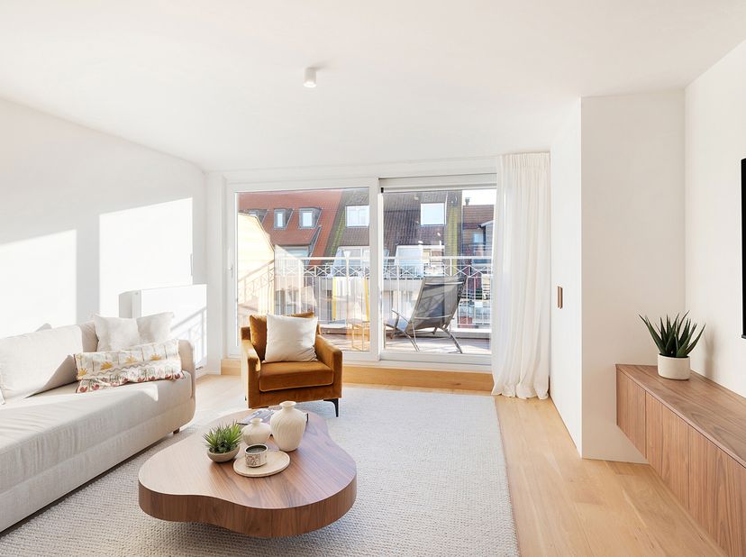 Zonnig penthouse-appartement met 2 zonneterrassen en met slaapplaats voor 6 personen.&lt;br /&gt;
Het appartement werd zopas smaakvol vernieuwd (een totaalr