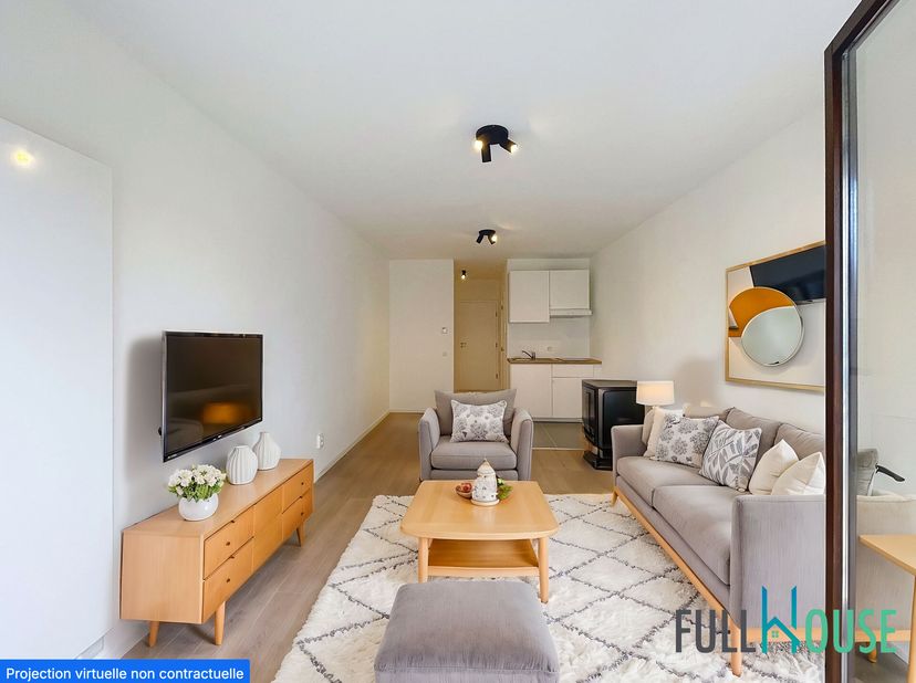 Schaerbeek, à proximité du parc Josaphat, Complètement rénové ce Studio de 32m2 offre un hall d&#039;entrée, coin cuisine équipé, une pièce de vie et une s