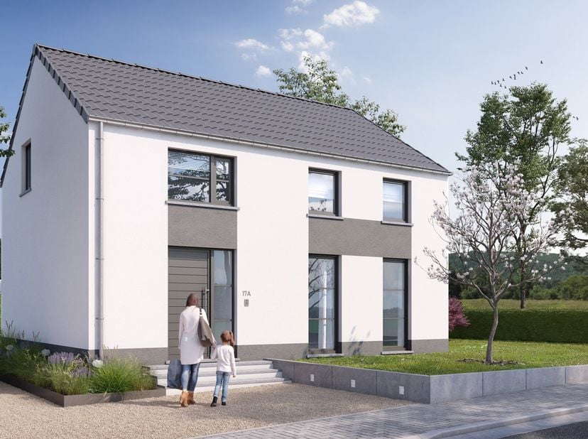 Découvrez ce projet de VILLA 4 FAÇADES PEB A+ - CONSTRUCTION 100% TRADITIONNELLE finition clé-sur-porte. Avec son architecture soignée et ses performa