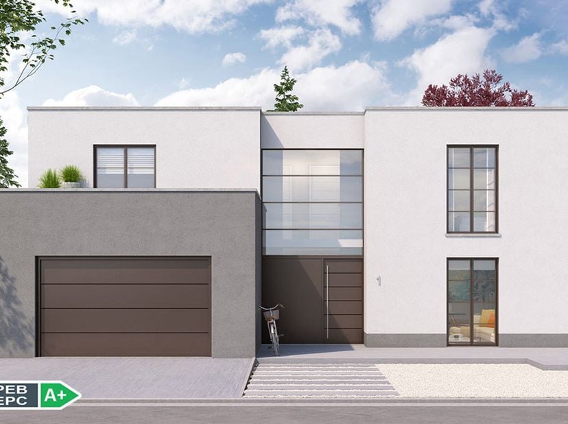 Projet de villa 4 FACADES PEB A+ (triple vitrage, panneaux solaires photovoltaïques, pompe à chaleur, chauffage sol, ventilation double flux avec récu
