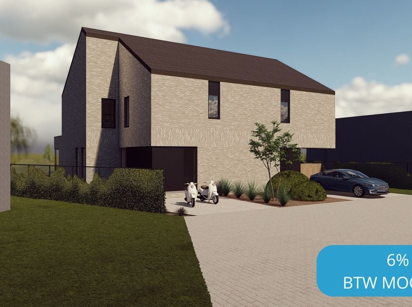 Nouvelle construction neuve très spacieuse, maison à trois façades (252m² de surface construite) avec un total de 4/5 chambres et 1/2 bureau(x), sur u
